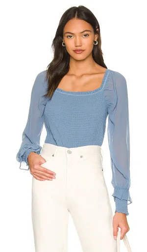 1. STATE Smocked Top in Blue