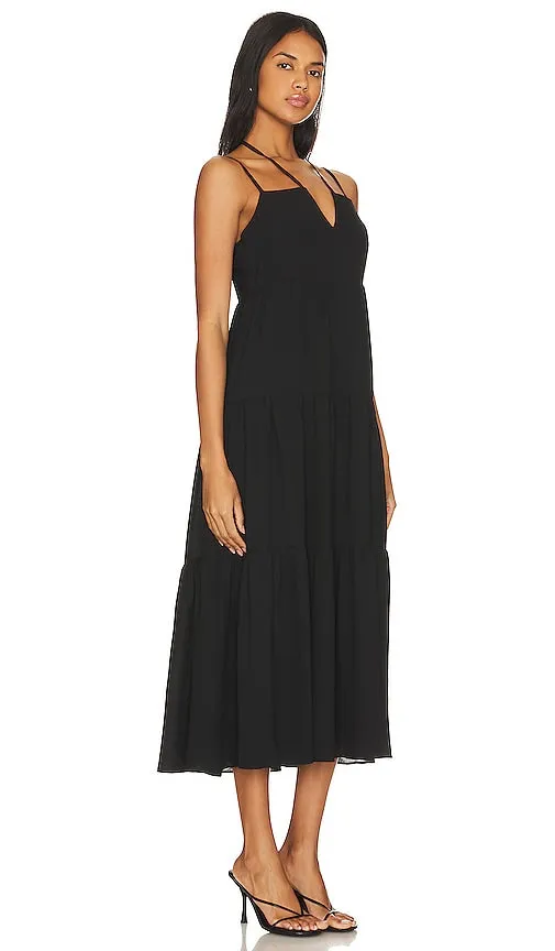 1. STATE Strappy V Neck Midi Dress in Black