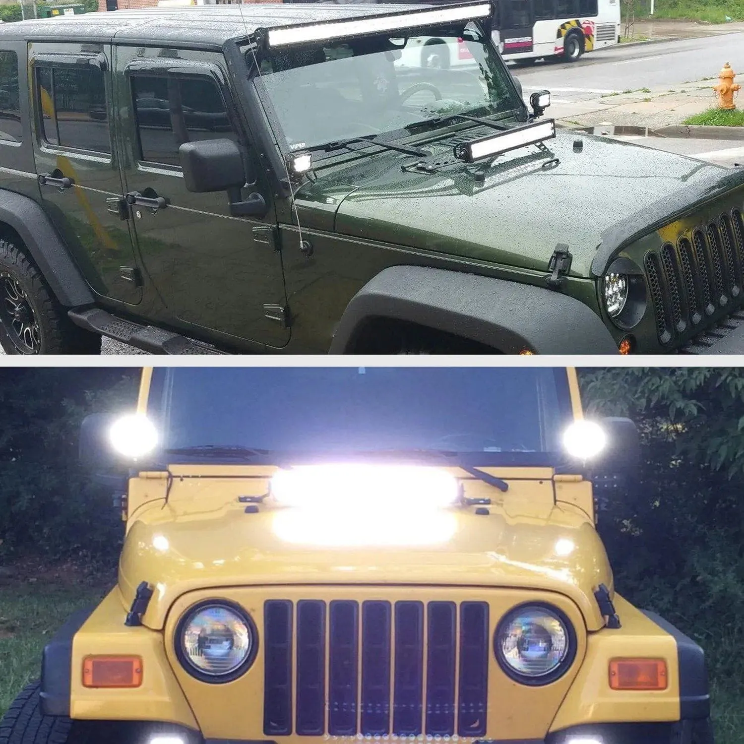 20 Inch Light Bar Hood Mounts For Jeep Wrangler JK 2007-2017