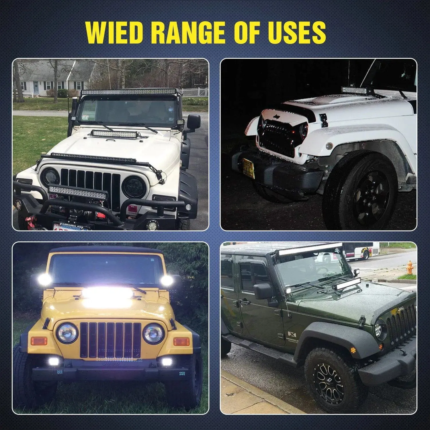 20 Inch Light Bar Hood Mounts For Jeep Wrangler JK 2007-2017