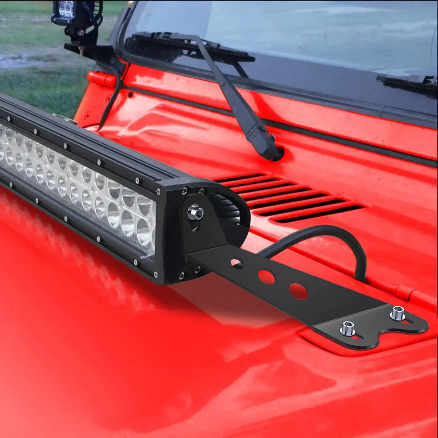 20 Inch Light Bar Hood Mounts For Jeep Wrangler JK 2007-2017