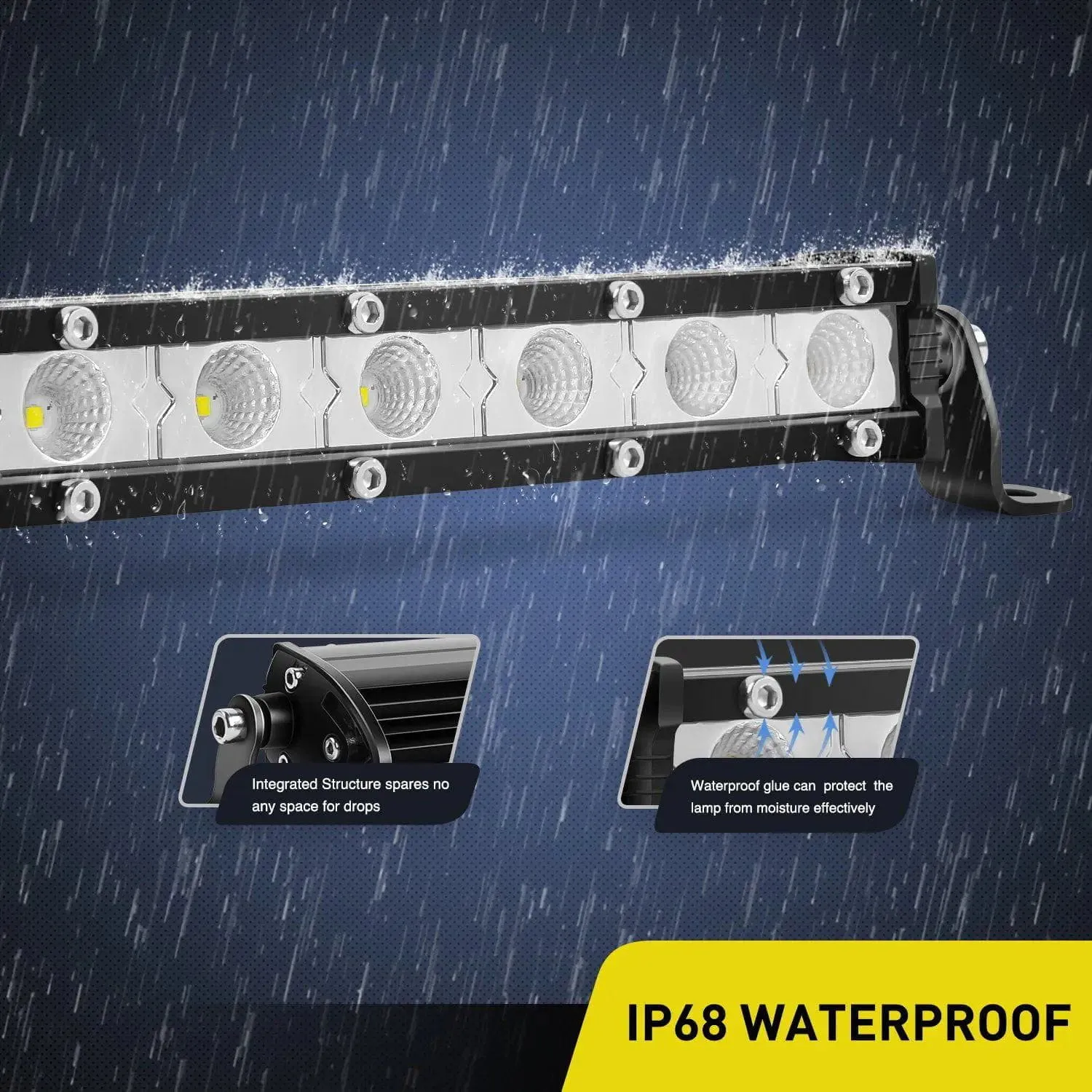 7 Inch 18W 1530LM Ultra-Slim Flood LED Light Bar (Pair)