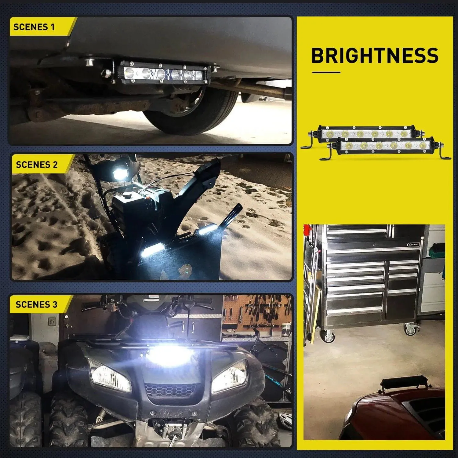 7 Inch 18W 1530LM Ultra-Slim Flood LED Light Bar (Pair)