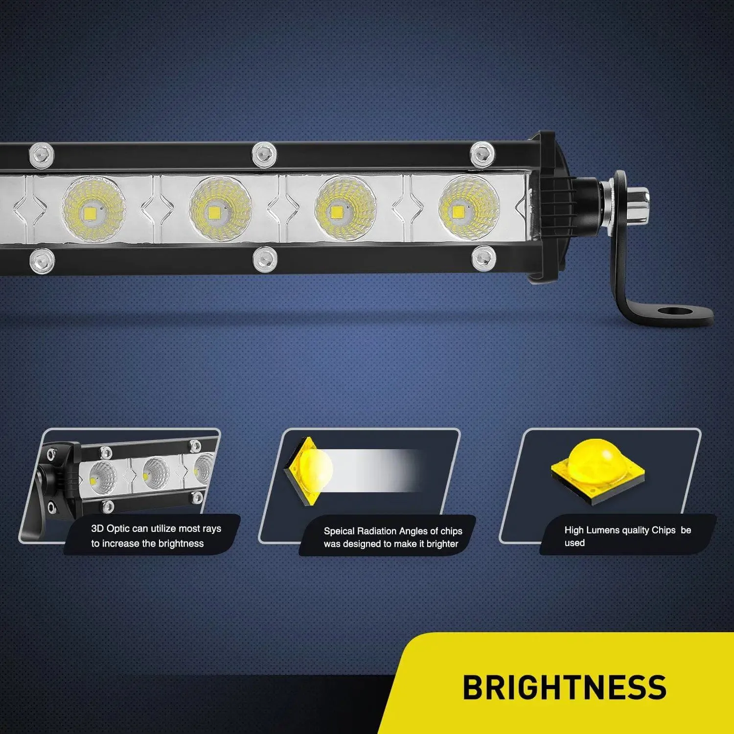 7 Inch 18W 1530LM Ultra-Slim Flood LED Light Bar (Pair)