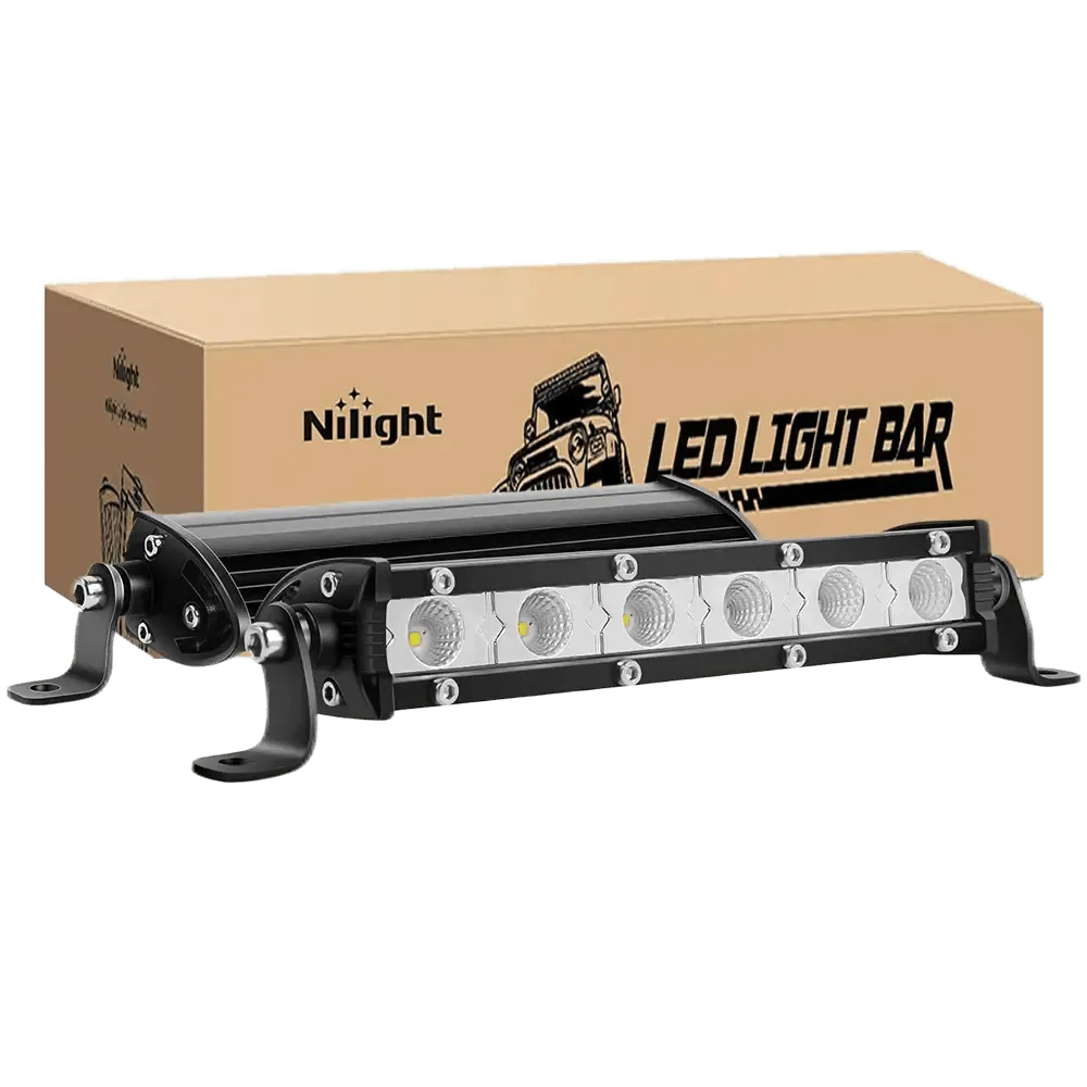 7 Inch 18W 1530LM Ultra-Slim Flood LED Light Bar (Pair)