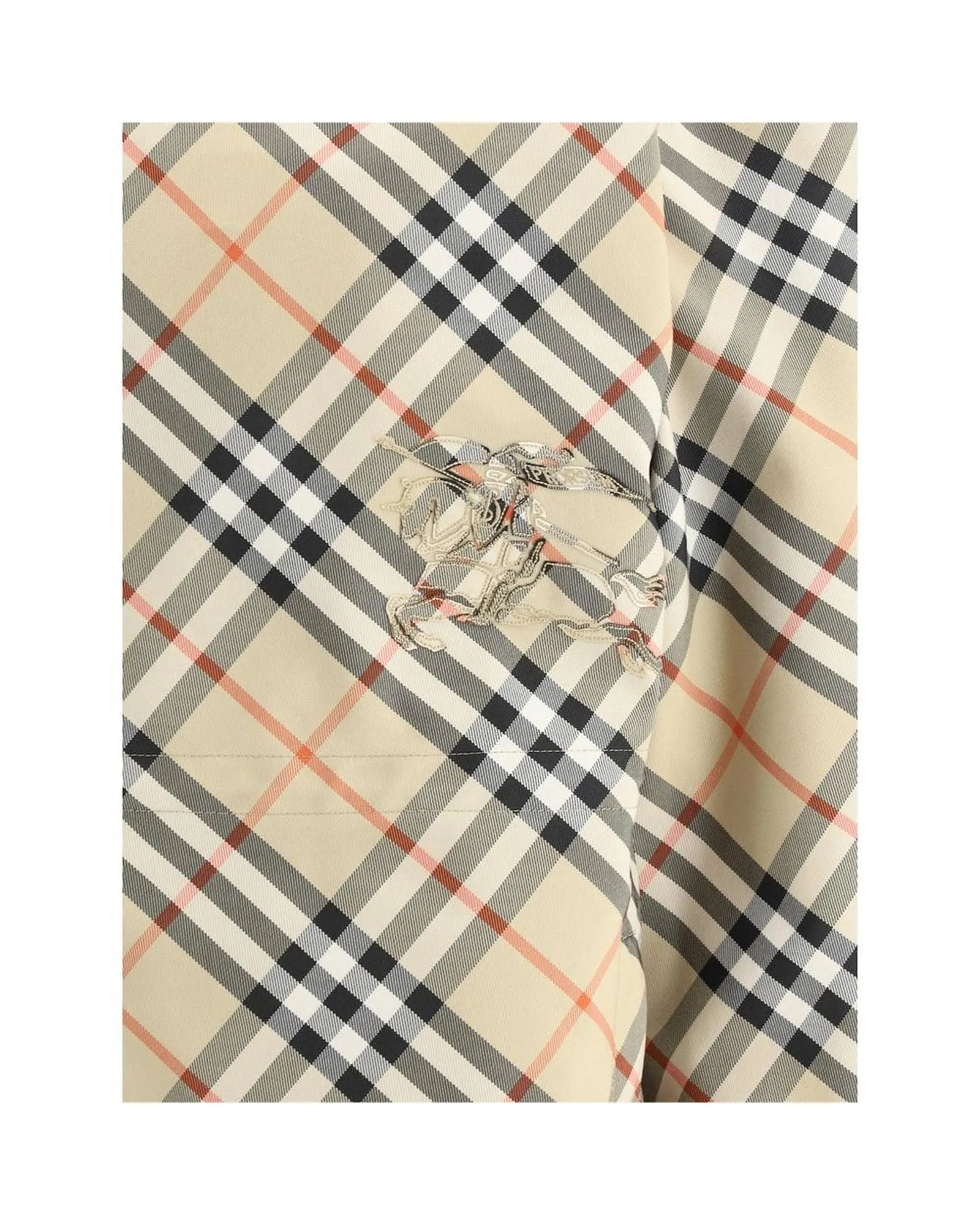 Burberry High Collar Jacket with Adjustable Drawstring Hood and Archive Check Pattern