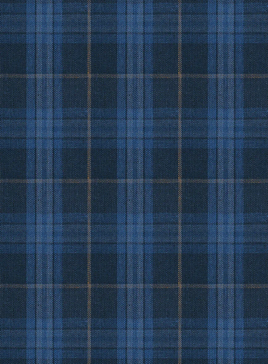 Campari Jet Blue Checks Linen Jacket