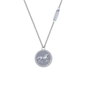 Equestrian Sterling Silver and Platinum Necklace