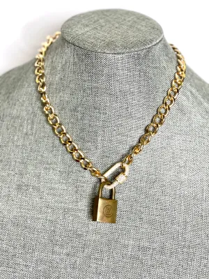 Lock & Chain necklace gold