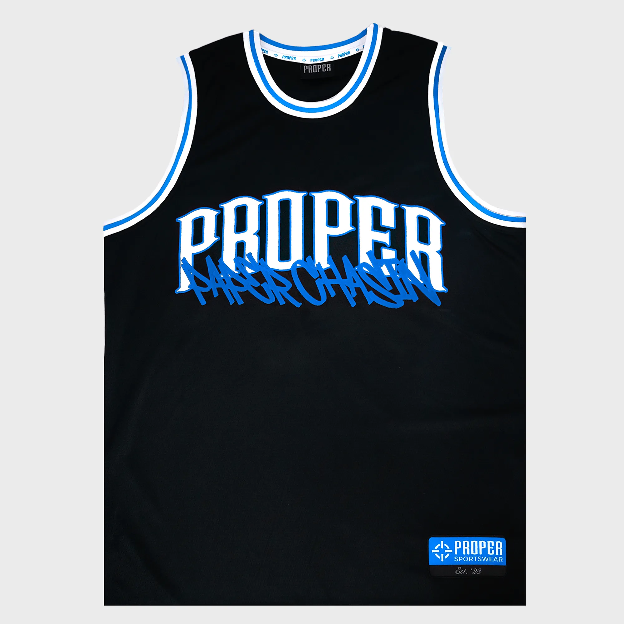 PROPER X PAPERCHASIN STREET JERSEY BLACK/BLUE