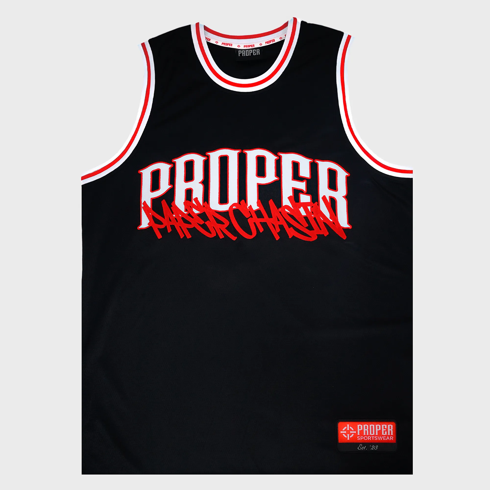 PROPER X PAPERCHASIN STREET JERSEY BLACK/RED